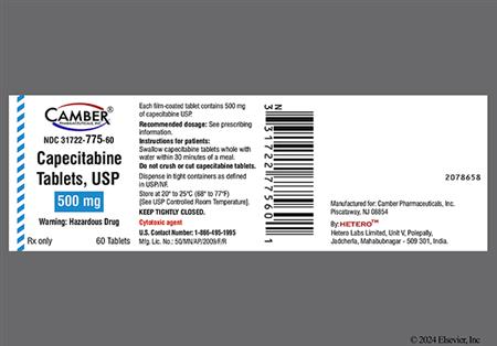 Capecitabine 500mg Tablet package photo