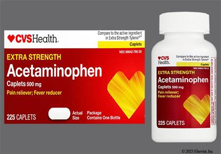 CVS Acetaminophen 500mg Extra Strength Caplet package photo