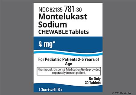Montelukast Sodium 4mg Chewable Tablet package photo