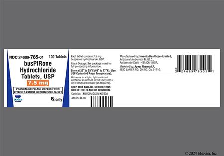 Buspirone Hydrochloride 7.5mg Tablet package photo