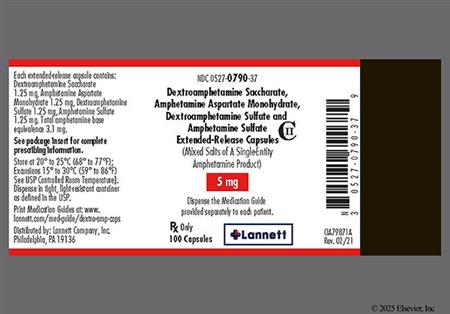 Amphetamine/Dextroamphetamine Salts 5mg Extended-Release Capsule package photo