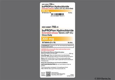 Bupropion Hydrochloride 300mg Extended-Release (XL) Tablet package photo