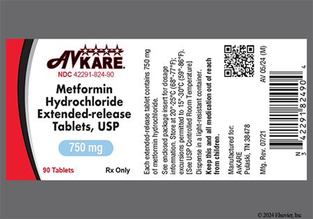Metformin Hydrochloride 750mg Extended-Release Tablet package photo