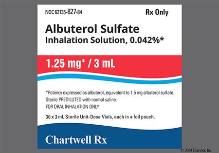 Albuterol Sulfate 1.25mg/3ml Solution for Inhalation package photo