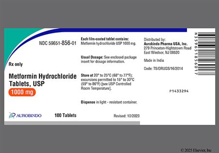 Metformin Hydrochloride 1000mg Tablet package photo