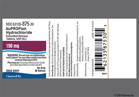 Bupropion Hydrochloride 150mg Extended-Release (XL) Tablet package photo