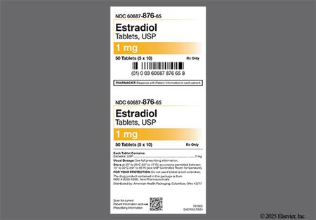 Estradiol 1mg Tablet package photo