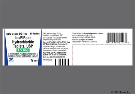 Buspirone Hydrochloride 15mg Tablet package photo