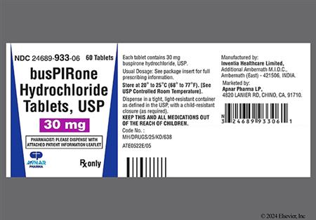 Buspirone Hydrochloride 30mg Tablet package photo