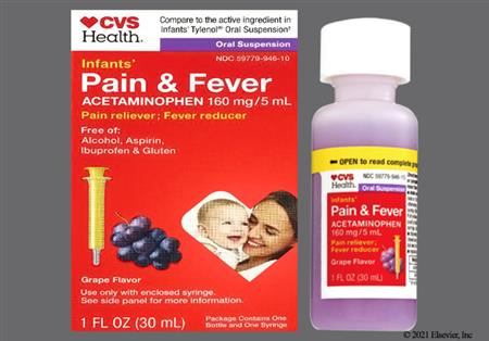 CVS Infants' Pain and Fever 160mg/5mL Suspension (Grape)