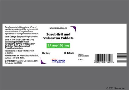 Sacubitril/Valsartan 97mg-103mg Tablet package photo