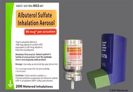 Albuterol Sulfate HFA 90mcg/actuation Inhalation Aerosol package photo
