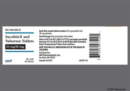 Sacubitril/Valsartan 24mg-26mg Tablet package photo