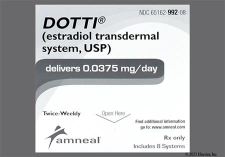 DOTTI 0.0375mg/24hr Transdermal Patch System (Twice-Weekly) package photo
