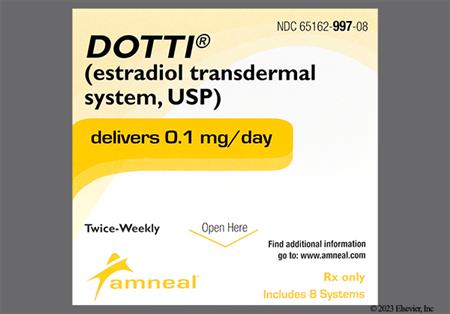 DOTTI 0.1mg/24hr Transdermal Patch System (Twice-Weekly) package photo