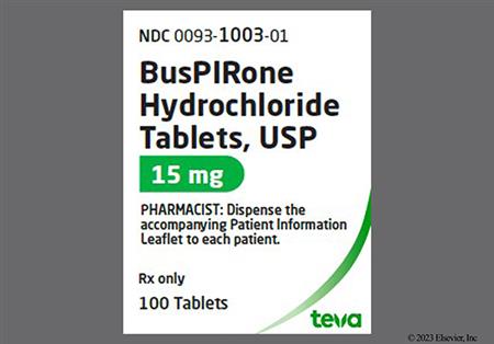Buspirone Hydrochloride 15mg Tablet package photo