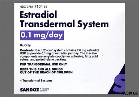 Estradiol 0.1mg/24hr Transdermal Patch System package photo
