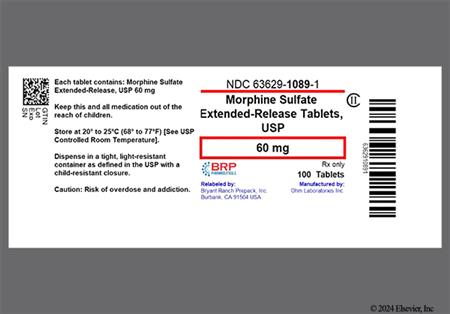 Morphine Sulfate 60mg Extended-Release Tablet package photo