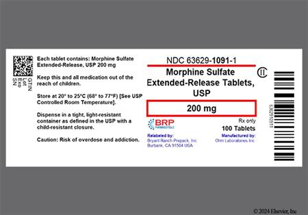 Morphine Sulfate 200mg Extended-Release Tablet package photo