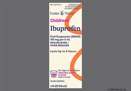 Foster & Thrive Children's Ibuprofen 100mg/5mL Suspension (Berry)