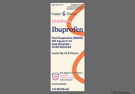 Foster & Thrive Children's Ibuprofen 100mg/5mL Suspension (Bubble Gum)