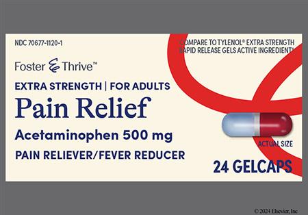 Foster & Thrive Pain Relief Extra Strength 500mg Gelcap package photo