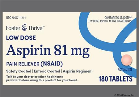 Foster & Thrive Low Dose Aspirin 81mg Enteric-Coated Tablet package photo