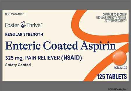 Foster & Thrive Regular Strength Aspirin 325mg Enteric Coated Tablet package photo
