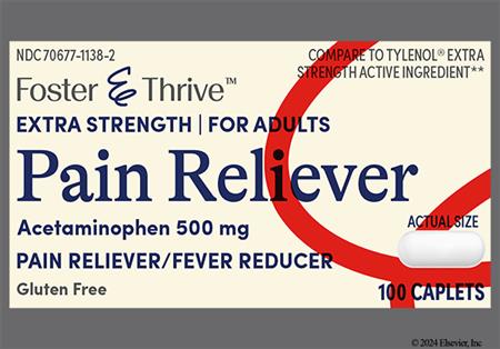 Foster & Thrive Pain Reliever Adult Extra Strength 500mg Caplet