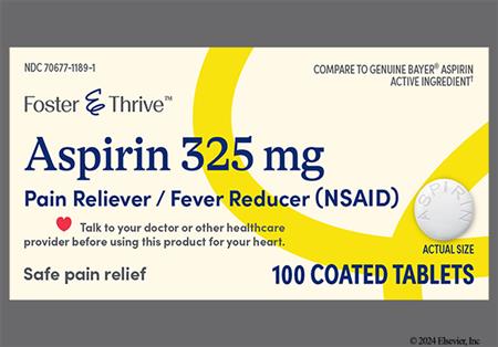 Foster & Thrive Aspirin 325mg Coated Tablet package photo