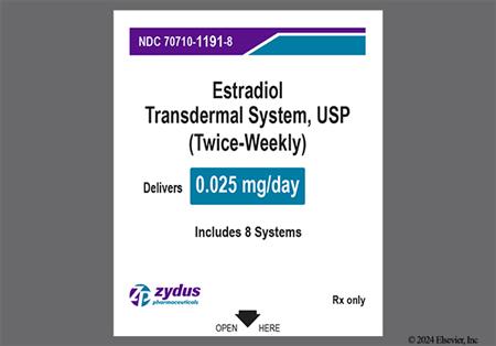 Estradiol 0.025mg/24hr Transdermal Patch System (Twice-Weekly) package photo