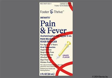 Foster & Thrive Infants' Pain and Fever 160mg/5mL Suspension (Grape) package photo
