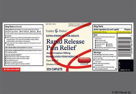 Foster & Thrive Pain Relief Adult Extra Strength 500mg Rapid Release Caplet package photo