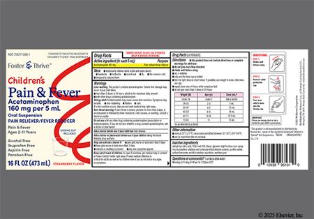 Foster & Thrive Children's Pain & Fever 160mg/5mL Suspension (Strawberry) package photo