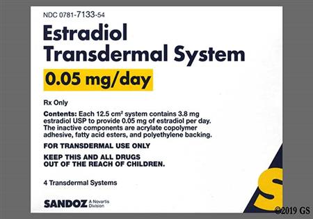 Estradiol 0.05mg/24hr Transdermal Patch System package photo