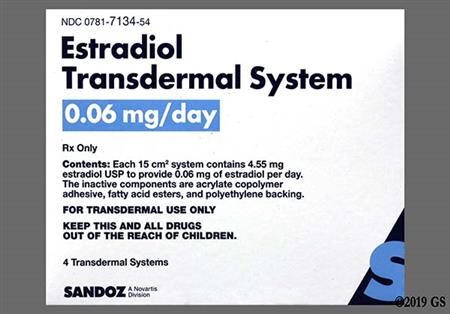 Estradiol 0.06mg/24hr Transdermal Patch System package photo