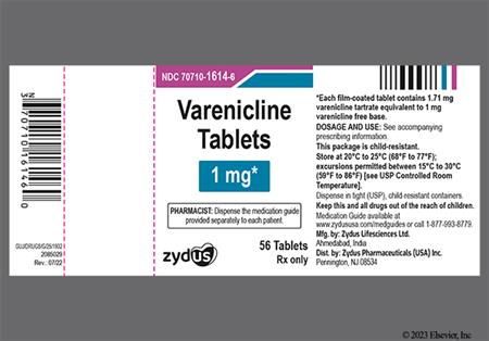 Varenicline 1mg Tablet package photo