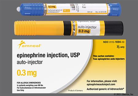 Epinephrine 0.3mg/0.3mL Auto-Injector Solution For Injection package photo
