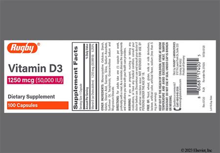 Vitamin D3 50,000unit (1250mcg) Capsule package photo