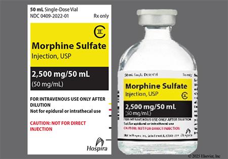 Morphine Sulfate 2500mg/50mL Solution for Injection package photo
