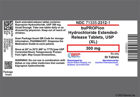 Bupropion Hydrochloride 300mg Extended-Release (XL) Tablet package photo