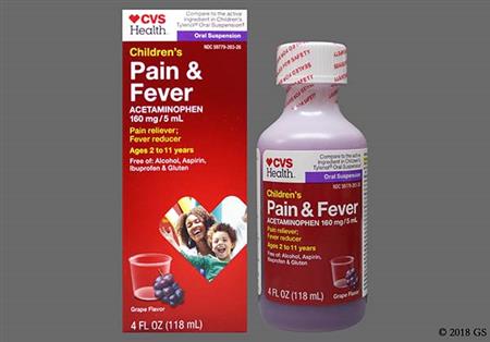 CVS Children's Pain & Fever 160mg/5mL Suspension (Grape)