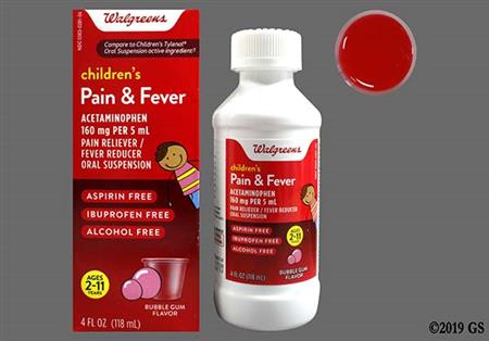 Walgreens Children's Pain & Fever 160mg/5mL Suspension (Bubble Gum)