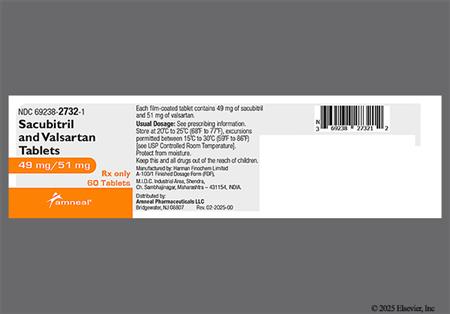 Sacubitril/Valsartan 49mg-51mg Tablet package photo