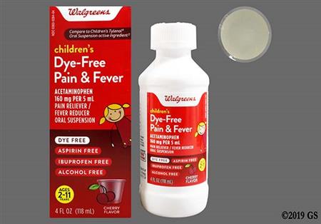 Walgreens Children's Dye-Free Pain & Fever 160mg/5mL Suspension (Cherry)