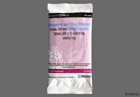 Desogestrel/Ethinyl Estradiol 28-Day 0.15mg-0.02mg/0.01mg Tablet package photo
