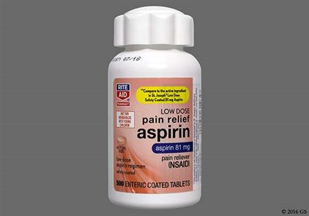 RITE AID Aspirin Low Dose 81mg Enteric Coated Tablet package photo