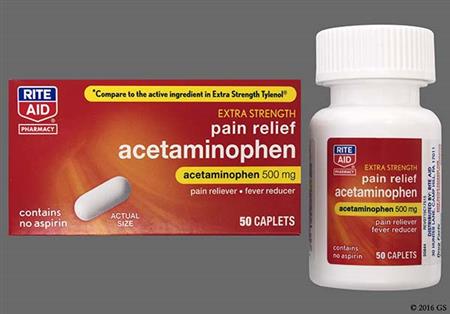 RITE AID Pain Relief Acetaminophen 500mg Extra Strength Caplet