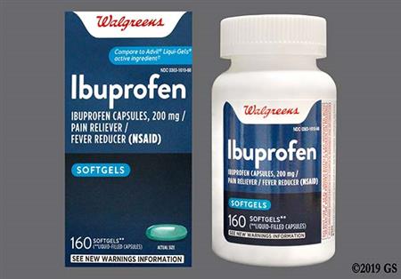 Walgreens Ibuprofen 200mg Softgel package photo
