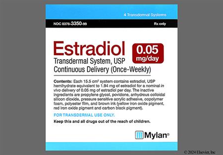 Estradiol 0.05mg/24hr Transdermal Patch System package photo